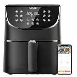 COSORI Friteuse à air Wi-Fi, Friteuse sans huile, Air Fryer avec 11 programmes, fonction Keep Warm, écran tactile, température réglable, 100 recettes papier 1700 W CS158-AF