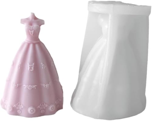 Miniatura 6 de Vestidos de novia para novia, molde de velas, sin tirantes, sin mangas, faldas de noche, molde de silicona para jabón, cera de soja, resina epoxi,