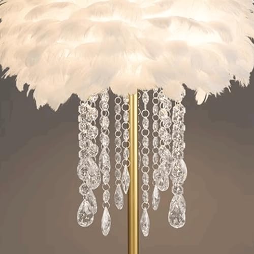 Lámpara de hierro elegante con acabado de plumas 7