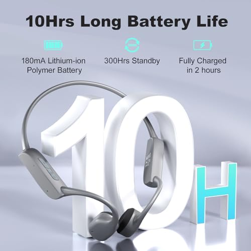 VDJUUY Bone Conduction Headphones, Bluetooth 5.2 Open Ear Headphones with HD Mic, 10Hrs Playtime Wireless Sports Earphones, IP67 Waterproof Headset for Running, Cycling, Hiking, Driving — view 2