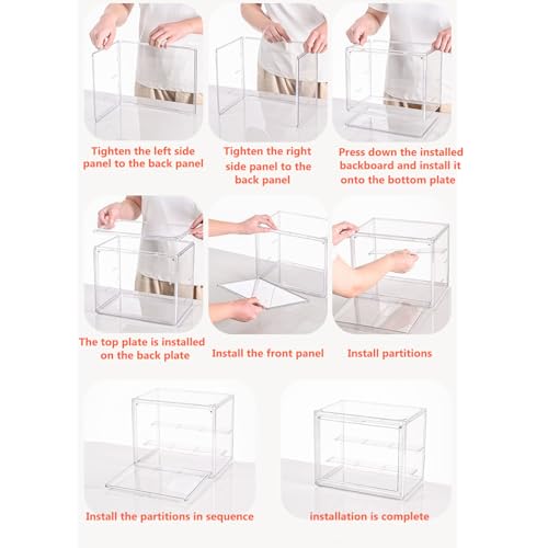 Clear Acrylic Display Case,Clear Shoe Box, Dustproof Book & Cosmetic Display Cases with Magnetic Attraction Lid, Large Figures Collectibles,Shoe Storage Boxes (2, TransparentXL-2 Packs) by VaNaeni - Image 5