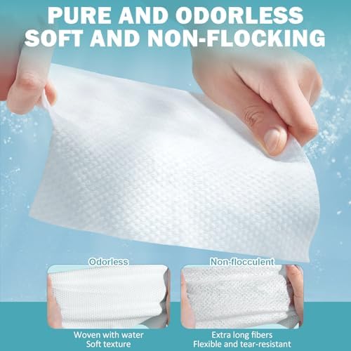 Face Towels, Disposable Face Towel 100 Count, Makeup Remover Dry Wipes, Soft Cotton Dry Wipes Facial Cloths Towelettes for Washing and Drying, Facial Tissue for Cleansing, Skincare - 4
