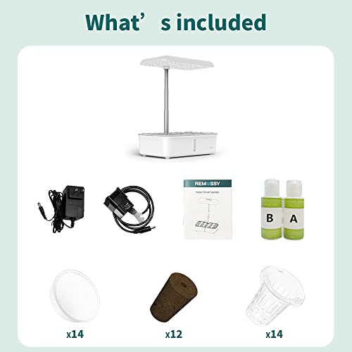 Hydroponics Growing System, Remossy 14 Pods Indoor Garden With 5L Water Tank & Pump, Adjustable Height Up To 16.5" Led Light, 3 Modes Smart Herb Garden Kit Plant Germination Kit For Home Kitchen App #TOP6