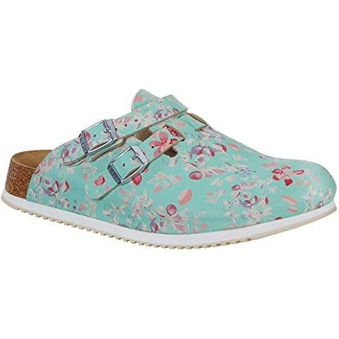 BIRKENSTOCK Damen Clogs Kay SL Birko-Flor schmal 39 EU Schmal Flower Mint Cover