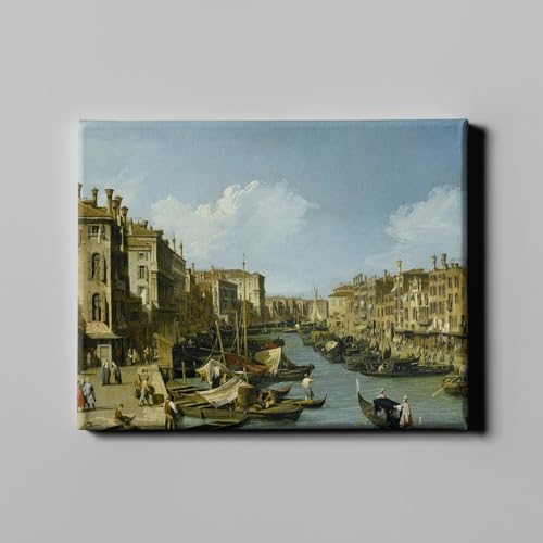 Toile de galerie Canaletto Venise Rialto avec détails d'impression d'art haut de gamme