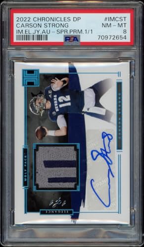 2022 Panini Chronicles DP C. Strong Impeccable Elegance JSY Auto #IM-CST (/1) (Auto) (PSA 8)
