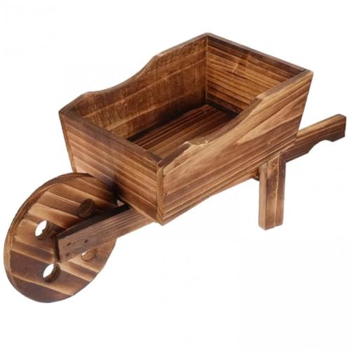 AMOYER Carro De Madera para Flores, Carretilla, Jardinera De Jardín, Soporte para Plantas De Interior para Exhibición, Pensamientos, Caléndulas, Begonias