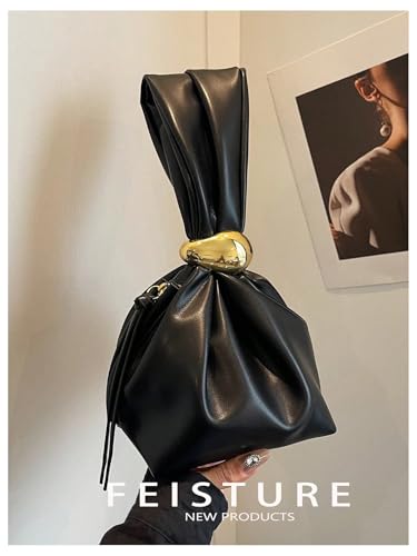 Bolso de mano pequeño para mujer en PU cuero plisado miniatura 5