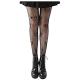 Fauean Damen Strumpfhose Schwarz Sexy G Letter Netzstrumpfhose Spitze aushöhlen gemusterte Strumpfhosen Frauen Jk Pattern StrüMpfe Netzstrümpfe Mit Hoher Taille (Unter 70kg)