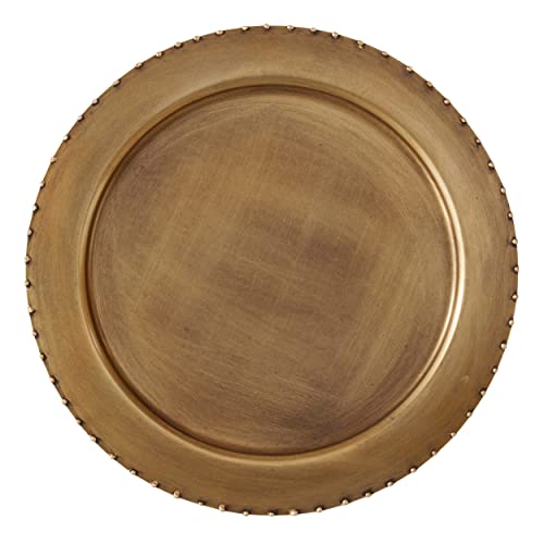 Platos decorativos redondos de hierro dorado, set de 4 miniatura 2