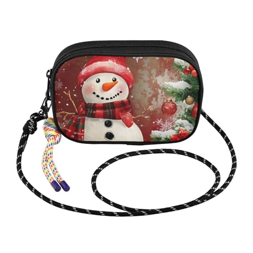 Small Crossbody Bags Christmas Tree Snowman for Women Cell Phone Purses Shoulder Bag Handbag with Adjustable Strap