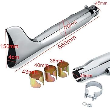 Craftride Exhaust Fishtail left compatible with Honda Black Widow 750 chrome