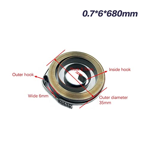 Yjin Store 1Pcs 0.7-1.5 Thickness 6-10Mm Width 680/1540Mm Length Spiral Flat Wire Coil Torsion Spring Constant Force Extension Springs (Size : 0.7X6X680Mm) #TOP6