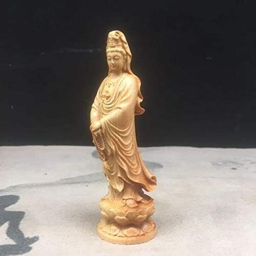 statuetka Buddy, Rzeźba w drewnie Guanyin stojąca statua Buddy ozdoba dla domu