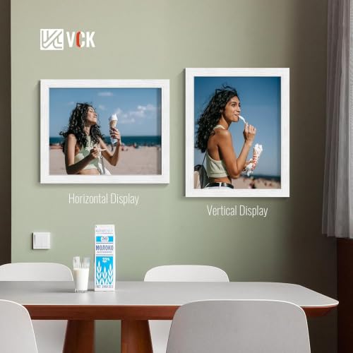 Image of VCK 11x14 Picture Frame 5 Pack, White Exclusive Wood, HD Glass, for Photo