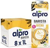 ALPRO BARISTA, Bevanda all'AVENA, Naturalmente Senza Lattosio, Ideale con il Caffè (8 confezioni x 1 Litro)