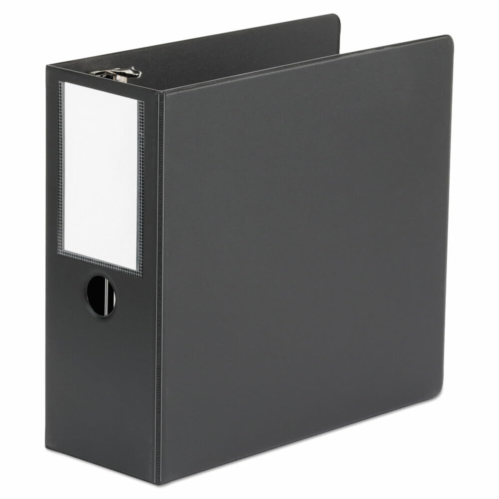Universal UNV20714 - Raccoglitore a 3 anelli con anello a D, 28 x 21,5 cm, capacità 12,7 cm, colore: nero