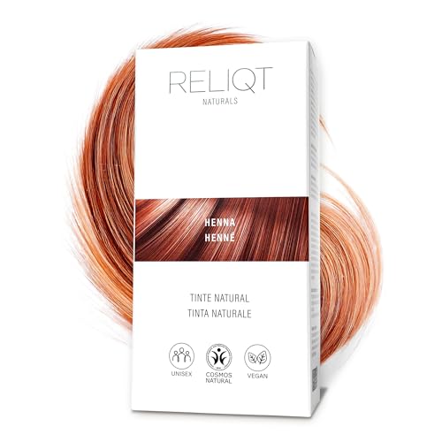 RELIQT Naturals – Tinte de pelo vegetal Henna natural y permanente 100 g – Tintura para una cobertura completa de canas y brillo saludable – Cosmética natural para el cabello sin aditivos