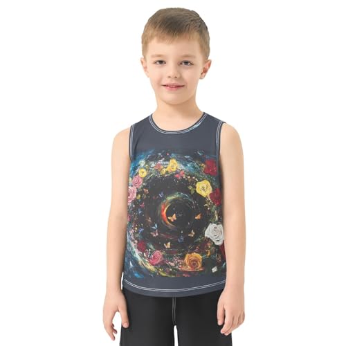 Butterfly Circle Black Boys Tank Tops Sleeveless Tank Top Shirts Undershirts for Boy,3T2