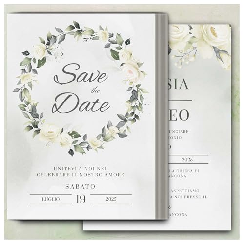 EchoPrints Partecipazioni Matrimonio Personalizzate 8pz Stampa inclusa - Inviti Matrimonio