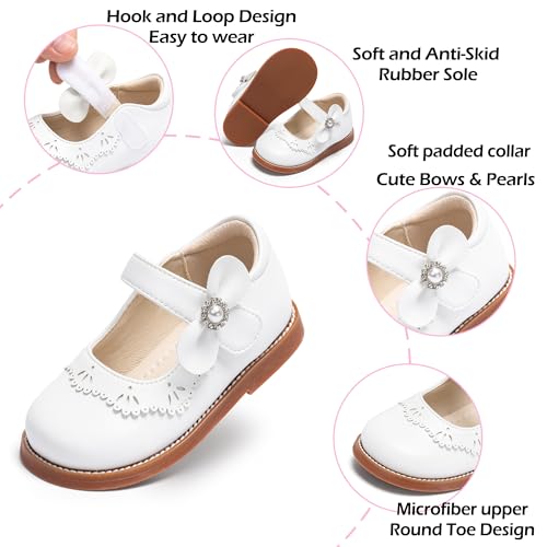 Image of PHIRAMIN Toddler Girl Mary Jane Student Oxford Shoes-Little Girl School Uniform Shoes for Wedding Party