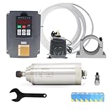 RATTMMOTOR 3KW 220V Water Cooled Spindle Motor ER20+Variable Frequency Drive 220V 3KW 4HP VFD Inverter+80mm Mount+80W Water Pump+ER20 Collet for CNC Machine