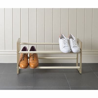 Lakeland Extending And Stackable Shoe Rack Champagne Cream