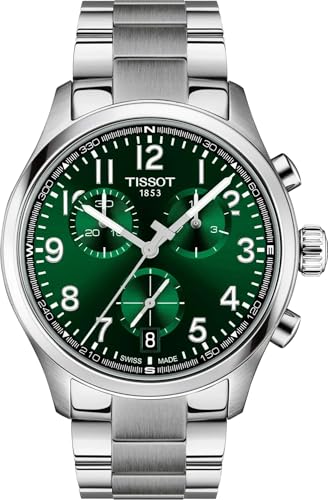 Image of Tissot Chrono L 42mm, Swiss Quartz Chronograph Watch for Men, Stainless Steel Case, Green Dial