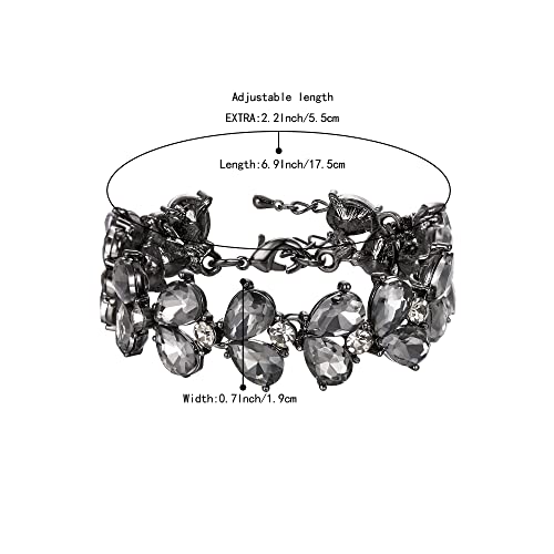 BriLove Wedding Bridal Crystal Rhinestone Multi Teardrop Bracelet for Women Party Prom4