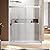 UKD01 56 to 60 in. W x 76 in. H Double Sliding Frameless Shower Doors - Stainless Steel 3/8" (10mm) Certified Tempered Glass 60x76-CH