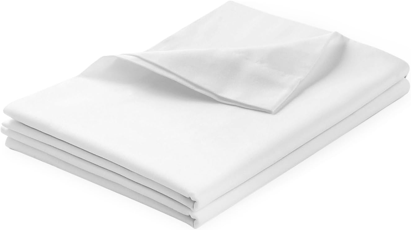 100% Pima Cotton Oversized King (132" X 110") Flat Sheet, 500 Thread Count, Cool & Breathable, Soft & Durable Top Sheet, Wrinkle, White, Oversized King - Size