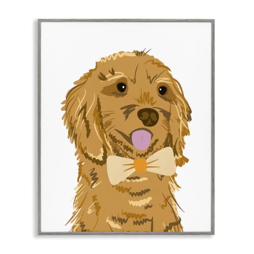 Golden Retriever Puppy Bowtie Pet, 24 x 30 Inch Framed Giclée Print