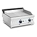 Royal Catering Griglia Fry Top A Gas Piastra per Grigliare RC-GGHR750 (Liscia, Rigata, Propano, Butano, 20 mbar, Acciaio)