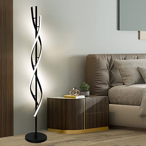 image for JUTIFAN Modern Spiral Floor Lamp for Living Room, 30W Dimmable Led Cor