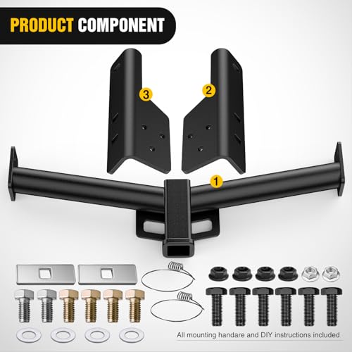 Image of Nilight Class 3 Trailer Hitch 2 Inch Receiver Tow Hitch Compatible with 2015-2026 Ford transit-150 250 350 2022-2026 Ford E-Transit Black Powder Coated