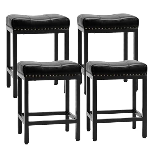 Sweetcrispy Bar Stools Set of 4, 24 Inch Counter...