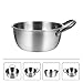Luxshiny Stainless Steel Mixing Basin with Handle Portable Noodle Pot for Cooking Soup and Salad Compatible with All Stove Types Non- Cleaning for Home Use
