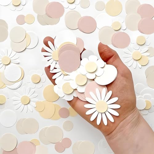 200 Stück Gänseblümchen Deko Blumen Konfetti, Tischdeko Geburtstag Mädchen, Bunte Blüten für Hochzeit, DIY, Frühlingsdeko & Mädchenparty - Farbenfrohes Tischkonfetti