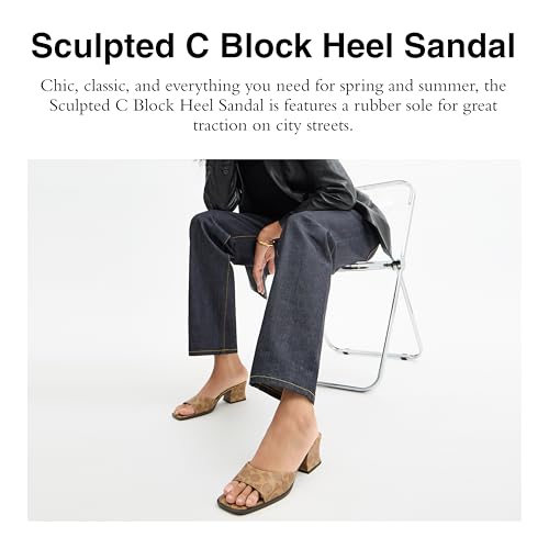 Coach Women's Sculpted C Block Heel Sandal Heeled2