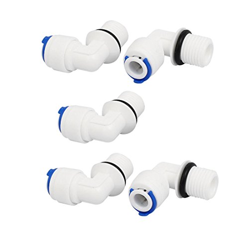 Aexit M12 to 1/4-inch Elbow Quick Connector 5pcs for RO Water Filter Fitting (7f2e23e979bdb72d4c2fe01f0175e06b)