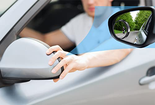 Obtanim 4 Pack Blind Spot Car Mirror 2 Inch Angle Adjustable Hd Glass Round Car Side Rear View Convex Mirror Accessories With Frame For Car Suv Trucks Motorcycles #TOP4