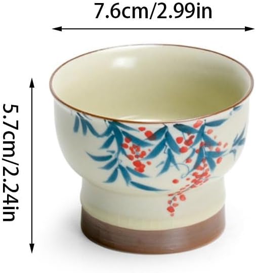 GSOUL Kungfu Tea cup Ceramic Kung Fu Tea Cup Tall Coffee Hand-painted Water Suitable for Juice, Beverages Small Tea Cups
