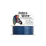 Zebra Coated Copper Wire Blue 20 Gauge 15 Yards