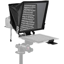 Foldable 14-inch Teleprompter for Smartphones, Cameras & Laptops Compatible with, Webcam; Includes Remote Control & Cloth for Online Teaching & Live Streaming