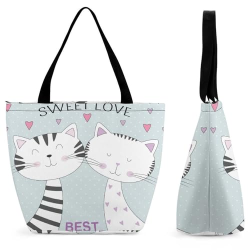 Sac à main pour femme deux chats adorables en bandoulière