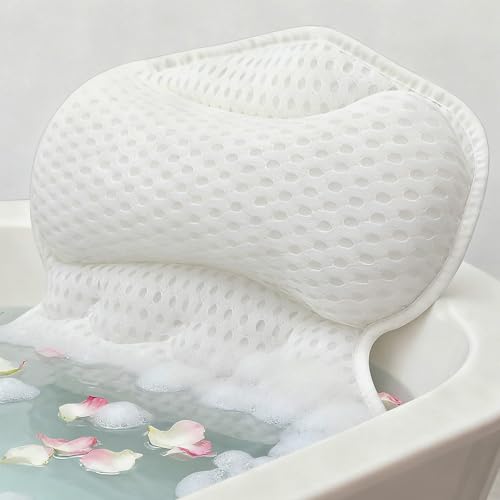 Bath Pillow with 4D Mesh & 6 Suction Cups