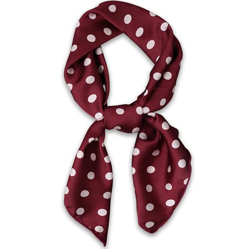 Avavani Red Polka Dot Scarf Square - Vintage Bandana Head Sc