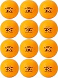 Sunflex Hobby Table Tennis Balls - Pack of 12 Ping Pong Balls - Plastic 40+ Table Tennis Pack of Training Balls - Available in Two Colors White and Orange
