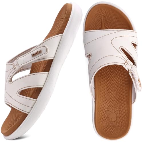 Image of KuaiLu Womens Fashion Orthotic Slides Ladies Athletic Yoga Mat Memory Foam Walking Sandals Thick Cushion Recovery Summer Beach Slippers Comfortable Plantar Fasciitis Arch Support