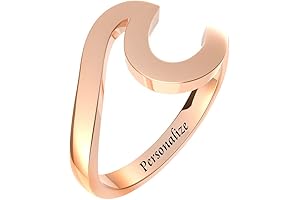 Personalized Wave Ring: Silver Double Wave Promise Ring for Your Beloved Daughter